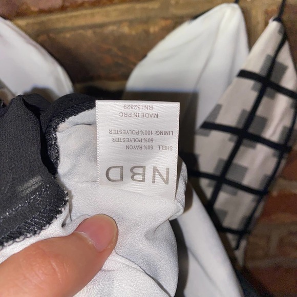 Revolve NBD Daylight Bliss Black White Plaid Sheer Mesh Sleeveless Dress Small - Picture 7 of 7